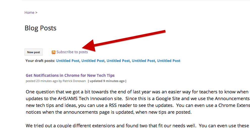 Use RSS Feed Reader Extension to Get Updates of Google Site ...