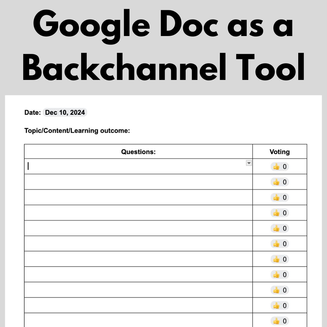 Google Doc as a Backchannel Tool | Donovanscience